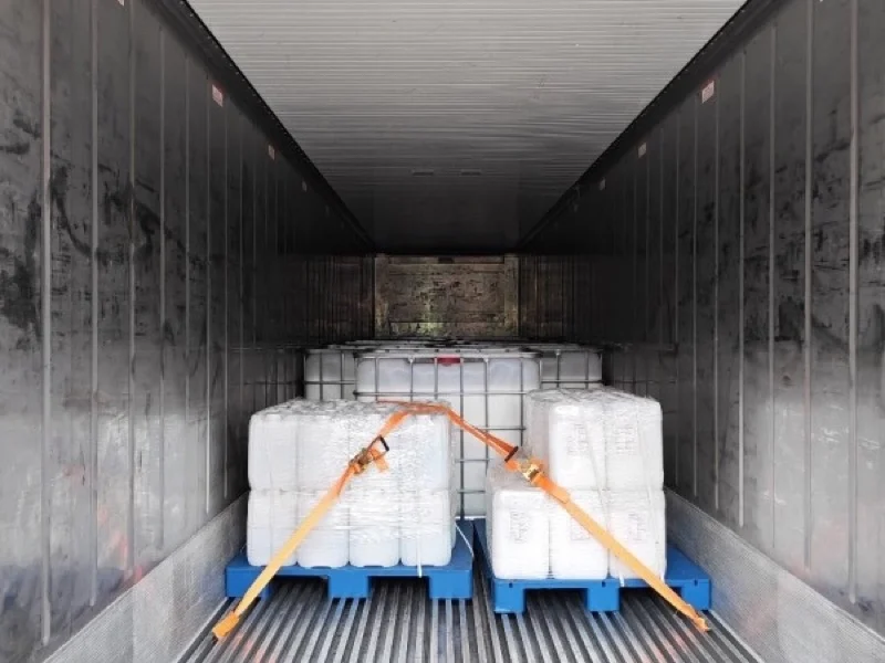 FEP materials secured inside a refrigerated container for climate-controlled global supply